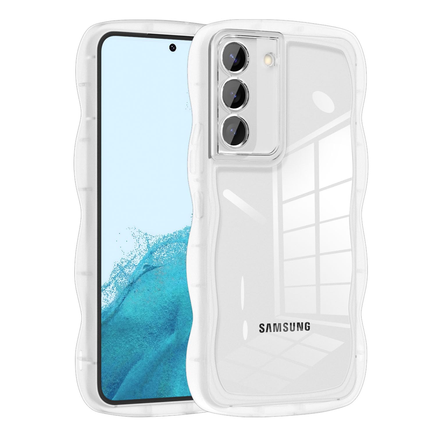 Amazon.co.jp: QLTYPRI Galaxy S21 ケース クリア TPU カバー ウェーブ